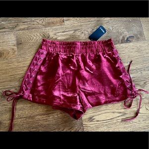 Satin Silky Lace-Up Shorts